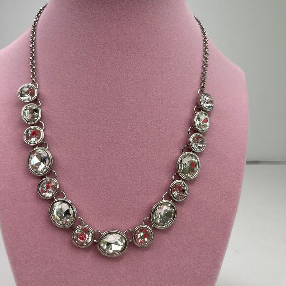 Necklace Rhinestones Women’s Jewelry Silver #588 - Picture 2 of 10